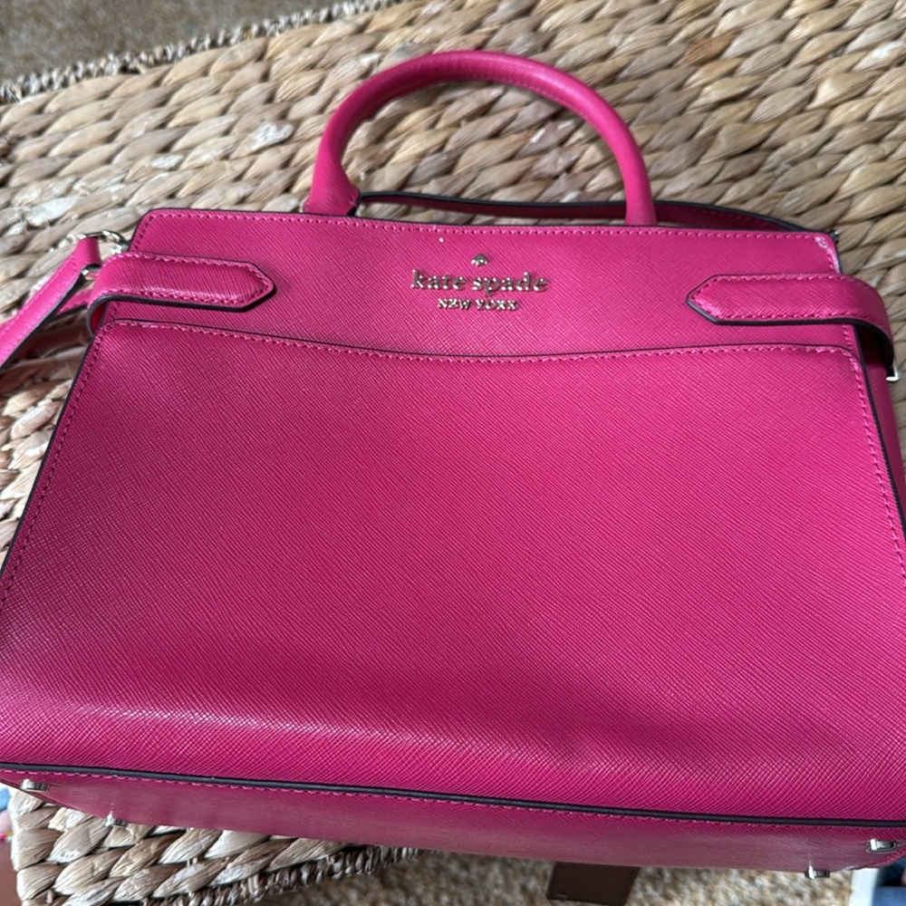Kate Spade Pink Satchel with Gold Logo